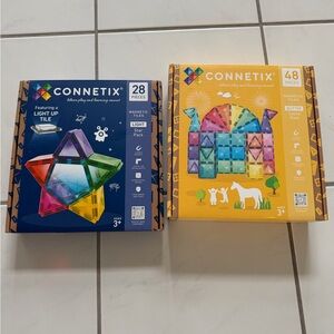 Connetix 2 boxes set glitter castle and light star Magnetic Tile Set